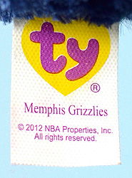Memphis Grizzlies - tush tag front