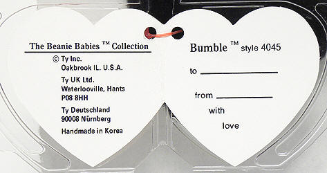 Bumble 3rd generation swing tag inside
