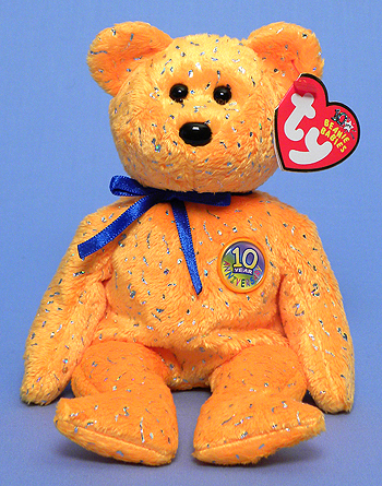 Decade (orange) - bear - Ty BBOM Beanie Babies