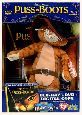 DVD movie Puss In Boots with Puss In Boots Beanie Baby