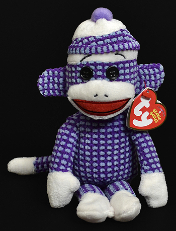 Socks the Sock Monkey (quilted, purple) - Ty Beanie Babies