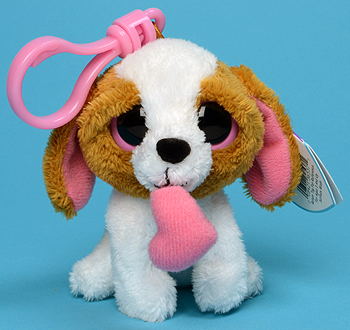 Cookie (2012, tan and white key-clip) - dog - Ty Beanie Boos