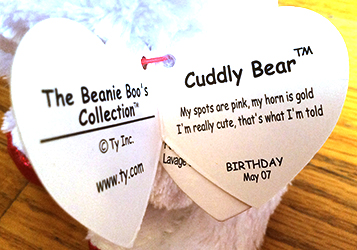 beanie boo cuddly bear