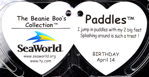 Paddles (medium, SeaWorld) - swing tag inside)