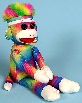 Rainbow Sock Monkey - Ty Beanie Buddies