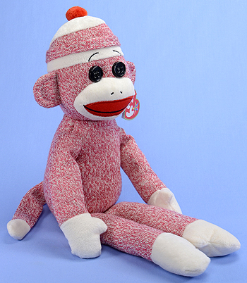 Socks the Sock Monkey (pink) - Ty Beanie Buddies