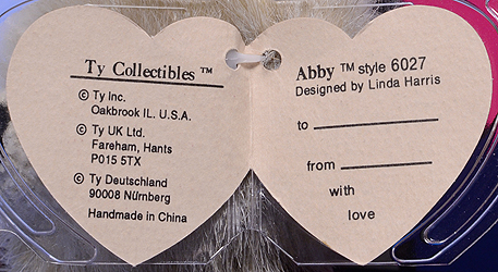 Abby - fifth generation swing tag inside