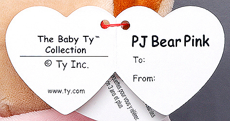 PJ Bear Pink - swing tag inside