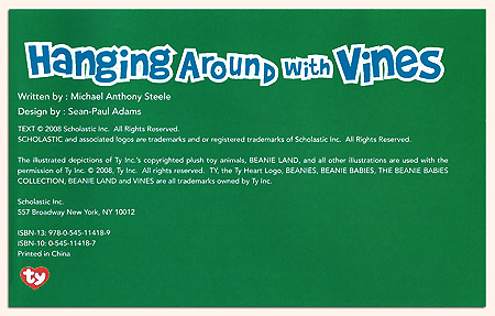 Hanging Around With Vines - book title page