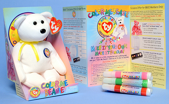Color Me Beanie (bear) Membership Kit contents