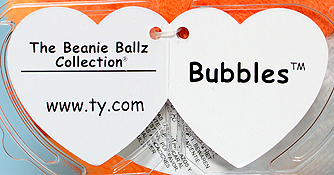 Beanie Ballz 3rd generation swing tag from Europe - inside