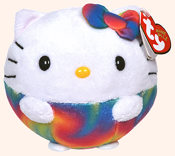 Hello Kitty (rainbow) - cat - Ty Beanie Ballz