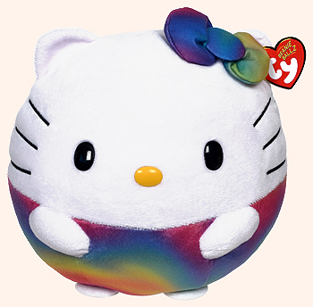 Hello Kitty (rainbow, medium) - cat - Ty Beanie Ballz