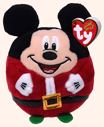 Mickey (Christmas 2013) - mouse - Ty Beanie Ballz