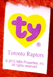 Toronto Raptors - tush tag front