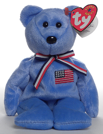 America (blue with Japan swing tag) - Bear - Ty Beanie Babies