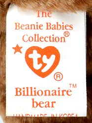 Billionaire Bear - tush tag front