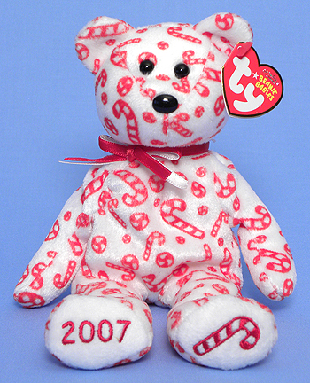 Candy Canes (white version) - bear - Ty Beanie Babies