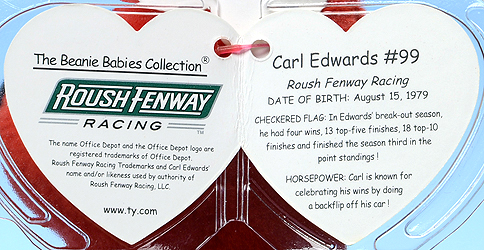 Carl Edwards #99 - swing tag inside