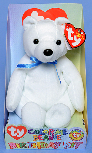 Color Me Beanie (birthday kit bear) - Ty Beanie Babies