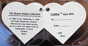 Cubbie - 2nd generation swing tag inside