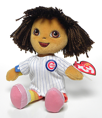 Dora (#10, Chicago Cubs exclusive, front) - girl doll - Ty Beanie Babies