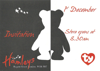Invitation to Hamley's Ebony & Ivory release - back