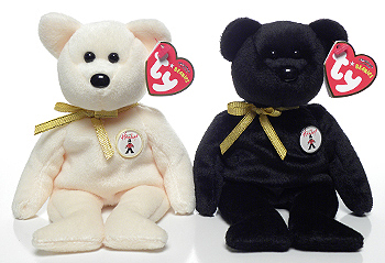 Ivory & Ebony pair - bears - Ty Beanie Babies