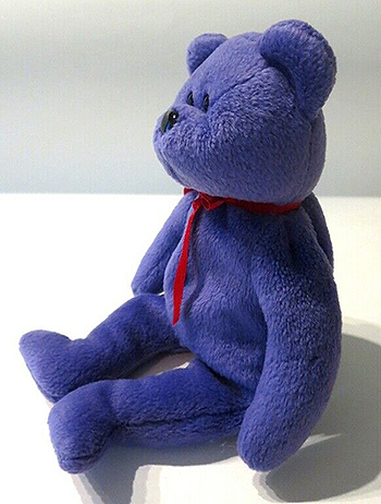 Ty Employee Teddy red ribbon Beanie Baby - side