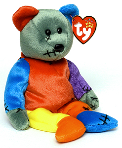 Frankenteddy (blue left, orange right foot) - bear - Ty Beanie Babies