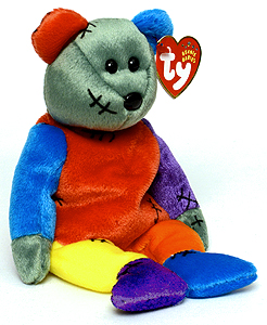 Frankenteddy (blue left, purple right foot) - bear - Ty Beanie Babies