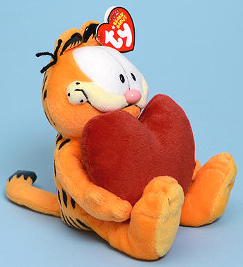 Garfield (red heart) - Cartoon Cat - Ty Beanie Babies