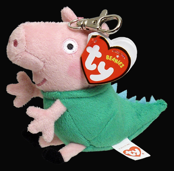 George (dinosaur costume, key-clip) - pig - Ty Beanie Babies