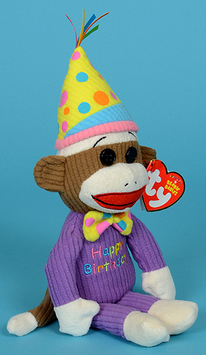 Happy Birthday Sock Monkey - Ty Beanie Baby