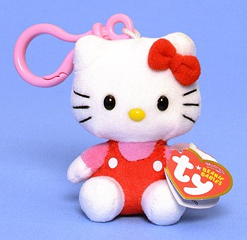 Hello Kitty (red jumper, key-clip) - Cat - Ty Beanie Babies