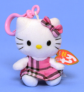 Hello Kitty (Tartan, key-clip) - Cat - Ty Beanie Babies