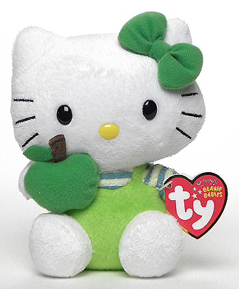 Hello Kitty (green apple) - cat - Ty Beanie Babies