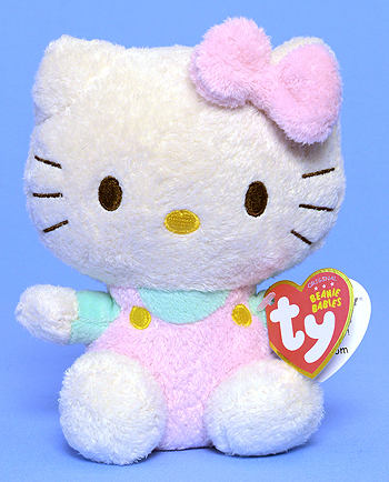 Hello Kitty (pink jumper, mint shirt) - cat - Ty Beanie Babies