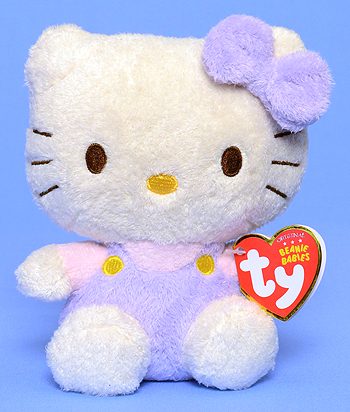 Hello Kitty (fuzzy, purple jumper) - Cat - Ty Beanie Babies