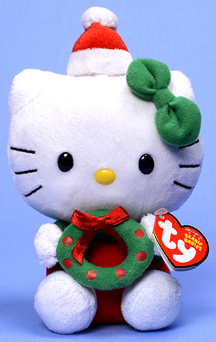 Hello Kitty (Christmas wreath) - cat - Ty Beanie Babies