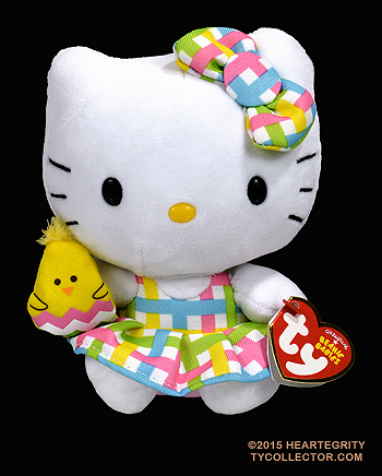 Hello Kitty (Easter, holding chick) - cat - Ty Beanie Babies