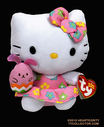 Hello Kitty (Easter, holding bunny) - cat - Ty Beanie Babies