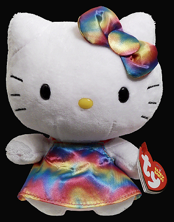 Hello Kitty (rainbow dress) - cat - Ty Beanie Babies