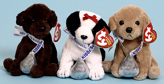 Chocolate Kiss, Cookies and Creme and Morsel Beanie Babies