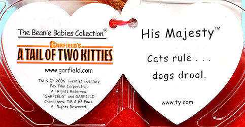 His Majesty (Cats rule, dogs drool) - swing tag inside