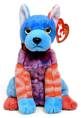 Hodge-Podge (blue paws) - dog - Ty Beanie Baby