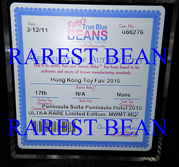 Hong Kong Toy Fair 2010 - certificate of authenticity