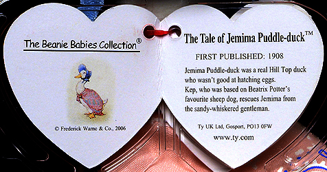 The Tale of Jemima Puddle-duck - swing tag inside