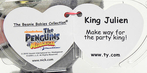 King Julien (Penguins of Madagascar) - swing tag inside