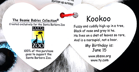 Kookoo (Santa Barbara Zoo) - swing tag inside